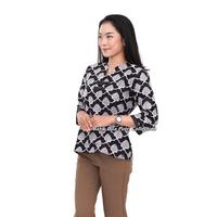 Gambar Atasan Batik Wanita Blouse Batik Lengan 7/8 dan Lengan Pendek - LENGAN 7/8, S dari batikduaputriasli undefined 2 Tokopedia