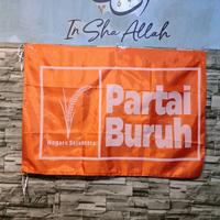 Gambar Bendera partai buruh 90x60 satuan bahan satin - 90x60 dari Lapakeburuh undefined 1 Tokopedia