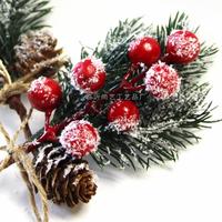Gambar Hiasan Dekorasi Natal Tangkai Daun Cherry Berry Merah Salju Dekor Pita dari Panca Setya Store undefined 4 Tokopedia
