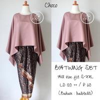 Gambar Kebaya Modern Batwing Biru Tosca - SET TOSCA dari Batik Kebaya Modern undefined 4 Tokopedia