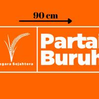 Gambar Bendera partai buruh 90x60 satuan bahan satin - 90x60 dari Lapakeburuh undefined 3 Tokopedia