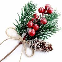 Gambar Hiasan Dekorasi Natal Tangkai Daun Cherry Berry Merah Salju Dekor Pita dari Panca Setya Store undefined 3 Tokopedia