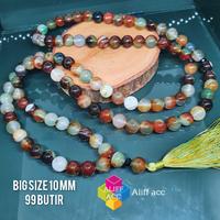 Gambar BIG SIZE 10 MM tasbih batu akik panca warna 99 butir 100%asli dari Aliff acc undefined 1 Tokopedia