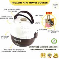 Gambar "REGASHI" Alat Masak Nasi Mini Travel Cooker Multifungsi Penanak Nasi - Cokelat dari Sippo Official undefined 3 Tokopedia