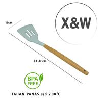 Gambar X&W Alat Masak Silicone Sutil Tanas Panas Anti Leleh OR-203 Tosqa Series Kayu Food Grade Tahan Panas 200c Kitchenware - OR203K dari X&W undefined 3 Tokopedia