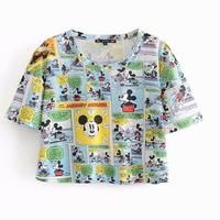 Gambar Crop Top Blouse Mickey Mouse 27338 Mickey Comic Top Katun Import dari mdidari undefined 1 Tokopedia