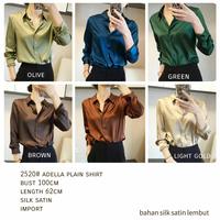 Gambar Silk Satin Import Kemeja Polos Basic Atasan Wanita Baju Kerja Kantor - Hitam dari Dewi Id undefined 3 Tokopedia