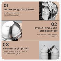 Gambar Mixing bowl with lid | mangkok aduk adonan stainless + tutup - 20cm dari Northsider Coffee Shop undefined 4 Tokopedia