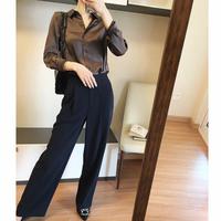 Gambar Silk Satin Import Kemeja Polos Basic Atasan Wanita Baju Kerja Kantor - Hitam dari Dewi Id undefined 5 Tokopedia