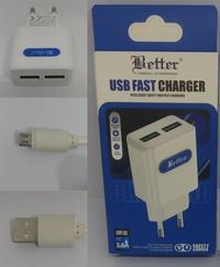 Gambar Charger For Android 2 Usb Fast Charging Travel Better Logo Samping dari AkuAda Store undefined 2 Tokopedia