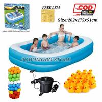 Gambar KOLAM RENANG ANAK JUMBO BESTWAY 54006 262CM + POMPA LISTRIK + LEM - KOLAM SAJA dari PODOMORO STORE_NEW undefined 1 Tokopedia