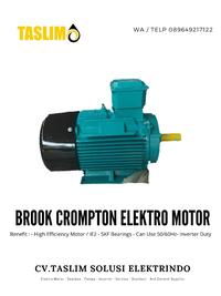 Gambar Brook Crompton Elektro Motor 4p/1.5Hp/1.1Kw dari CV. Taslim Solusi Elektrindo undefined 1 Tokopedia