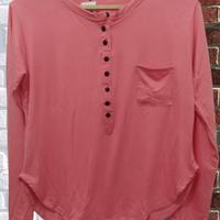 Gambar Baju wanita kaos polos lengan panjang Kancing dari megah baru undefined 3 Tokopedia