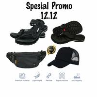 Gambar Sandal gunung tali sandal gunung jepit pria topi dan tas selempang - Hitam, 38 dari Feby Store Official undefined 1 Tokopedia