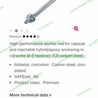 Gambar Package Anchor HILTI ORIGINAL, HAS U M20 x 240mm dari Lunell Berkat Senantiasa undefined 4 Tokopedia