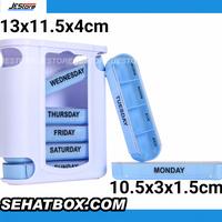 Gambar KOTAK OBAT VITAMIN 28 SEKAT SLIDE LONJONG 7 HARI 7 DAYS WEEKLY WHT BLU - BLU YLW dari SEHATBOX_NEW undefined 2 Tokopedia