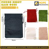 Gambar [5 pcs] Kemasan Travel Pouch Serut Kain Goni S 19x14 cm Kantong Warna Polos Serbaguna Premium Quality Hitam Merah Coklat Tua Putih Pink Coklat Muda - 1.Coklat Muda, 5 pcs dari hopepackaging undefined 3 Tokopedia