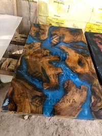 Gambar MEJA RESIN KAYU JATI/ MEJA RESIN TREMBESI/ MEJA RESIN EPOXY dari Kirana Furniture Jepara undefined 2 Tokopedia