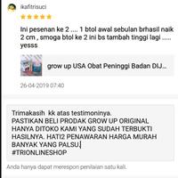 Gambar OBAT PENINGGI BADAN GROW UP USA ORIGINAL GARANSI UANG KEMBALI dari Trionlineshop undefined 5 Tokopedia