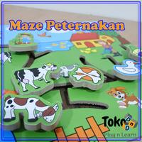 Gambar Mainan Kayu Edukasi / Edukatif - Maze Peternakan / Farm Maze dari TokoDnD undefined 1 Tokopedia