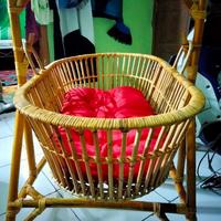 Gambar ayunan bayi murah rotan asli - satuset ayunan dari Mutiara Rotan Cirebon undefined 3 Tokopedia