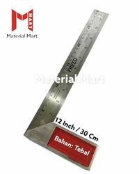Gambar Penggaris Ukur Sudut | Siku Tukang 30CM Alat Ukur Meteran Pasekon 12" - Siku Tukang Mrh dari Material Mart Indonesia undefined 2 Tokopedia
