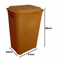 Gambar Keranjang Baju Laundry Club Rotan/Keranjang Baju Plastik serbaguna - Cokelat dari MARVELL HOUSEWARE undefined 5 Tokopedia