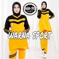 Gambar setelan baju kaos training olahraga wanita muslim lengan panjang - Hijau, M dari new warnasport29 undefined 2 Tokopedia