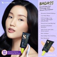 Gambar Somethinc BADASS Breathable Full Coverage 12HR Serum Foundation - C01 Perle dari Roxefello undefined 2 Tokopedia