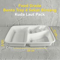 Gambar Mika Bento Tray 4 Sekat Bintang Lunch Box isi 50 Set - Putih dari Empire Pack undefined 4 Tokopedia