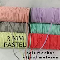 Gambar Tali Karet Elastis Masker Pipih 3mm WARNA PASTEL dari Decoupage undefined 1 Tokopedia