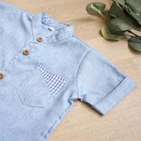 Gambar Den Bagas – Abimanyu Shirt – Blue Kemeja Anak 0-16T - 2 (2-4 tahun) dari Kicau Kecil Baby Kids undefined 3 Tokopedia