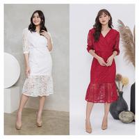 Gambar Merry Brukat Dress Merah Natal Imlek Wanita Fit to L dari Ponytail Shop undefined 1 Tokopedia