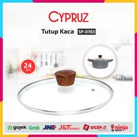 Gambar CYPRUZ Tutup Panci Kaca 24 CM Tutup Kuali Wajan Panci SP-0783 - 24cm dari Home Electro undefined 1 Tokopedia