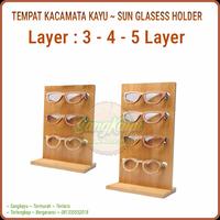 Gambar Rak kacamata display stand kayu wooden sun glasess holder rack 002 - Kayu Mahoni, 3 Layer dari CV. Sangkayu undefined 1 Tokopedia
