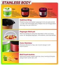 Gambar YONG MA SMALL RICE COOKER 1.3Lt SMC 5031 SMC-5031 - Ungu dari Home Electro undefined 2 Tokopedia