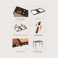 Gambar Folding Table Retro OUtdoor Naturehike NH20JJ028 Brown dari Bersama Adventure undefined 3 Tokopedia