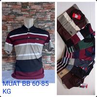Gambar Baju Bapak Berkerah Lengan Pendek uk XL motif garis/kaos - Merah dari AF GROSIR STORE undefined 1 Tokopedia