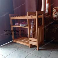 Gambar rak sepatu unik serba guna bahan kayu berkualitas dari herbs&plants store undefined 1 Tokopedia