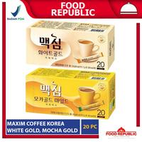 Gambar MAXIM COFFEE 20 PC MOCHA WHITE KOPI MIX KOREA INSTANT KOREAN FAV HALAL - WHITE GOLD dari Food Republic undefined 1 Tokopedia