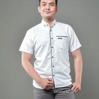 Gambar kemeja pria/kemeja pria lengan pendek/kemeja polos/kemeja kerja kantor - Putih, L dari dicksurvive_store undefined 2 Tokopedia
