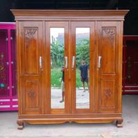 Gambar Lemari Kayu Akasia 4 Pintu Tipe B (Bekasi) - Non Cermin dari Naya furniturestore undefined 4 Tokopedia