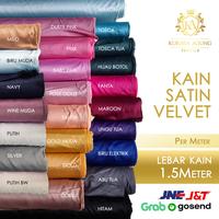 Gambar Kain SATIN VELVET PREMIUM by Roberto Cavali Per Meter dan Per 0,5 M - Biru Elektrik dari Toko Kain Kurnia Agung undefined 1 Tokopedia