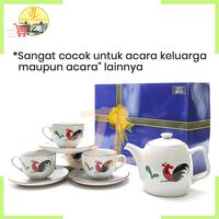 Gambar Tea set / Cangkir tatak teh / coffee set motif ayam jago KPH-10H KOPI dari JL Online Shopping 99 undefined 3 Tokopedia