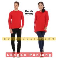 Gambar KAOS POLOS LENGAN PANJANG DEWASA MERAH TERANG - S dari CVkaospolosJKT undefined 2 Tokopedia