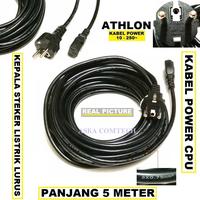 Gambar kabel power 5 meter standar colokan 3 berdiri_pc computer,monitor dll - M dari ASKA COMTECH undefined 5 Tokopedia