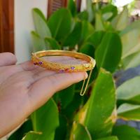 Gambar gelang tembaga lapis emas aksesoris bali - pink hitam 3 dari MESESARI ONLINE undefined 2 Tokopedia