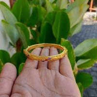 Gambar gelang tembaga lapis emas aksesoris bali - pink hitam 3 dari MESESARI ONLINE undefined 4 Tokopedia