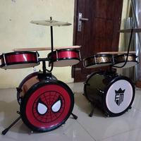 Gambar Drum set anak/Drum anak/Drum set mainan anak - spayderman, 14inc+nama anak dari home made bumiayu undefined 1 Tokopedia
