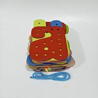Gambar Permainan Menjahit Anak Seri Abjad Papan Jahit Huruf Kayu A-z - kecil dari Sebutik Edutoys undefined 4 Tokopedia